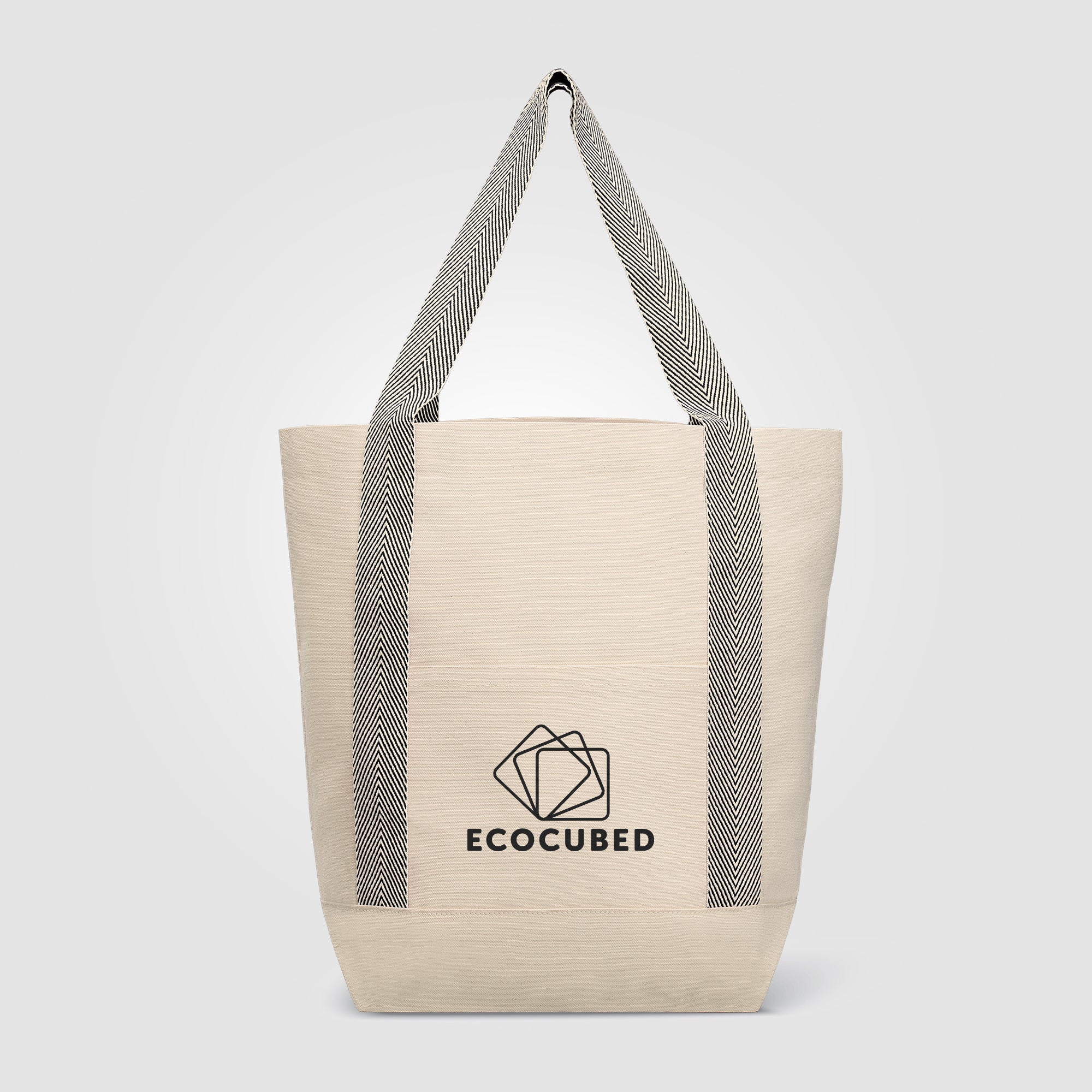 Niva 10 oz. Recycled Cotton Canvas Front Pocket Tote Bag – 12.25L - Silkscreen-zoom-2