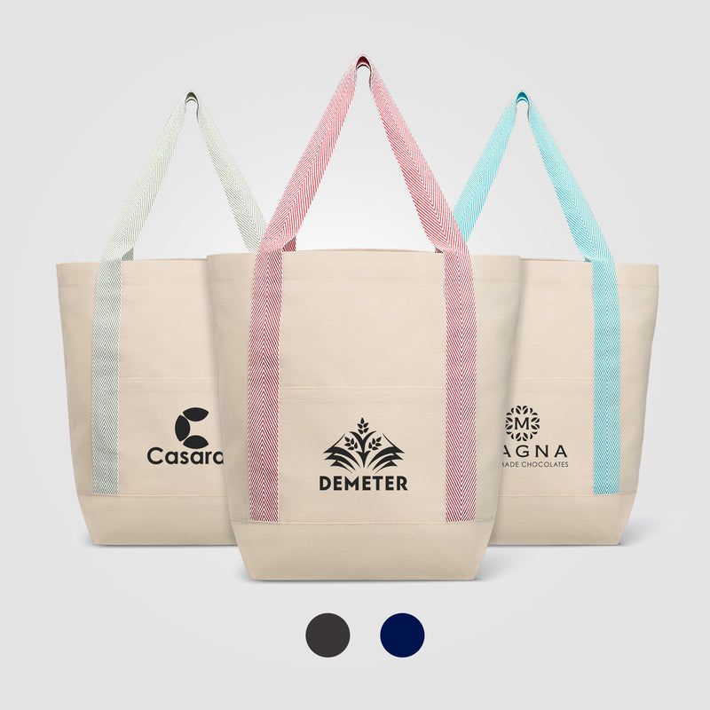 Niva 10 oz. Recycled Cotton Canvas Front Pocket Tote Bag – 12.25L - Silkscreen-zoom-