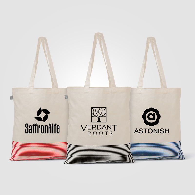 Aro Recycled 5oz Cotton Micro Stripe Tote Bag - 9.7L-zoom-