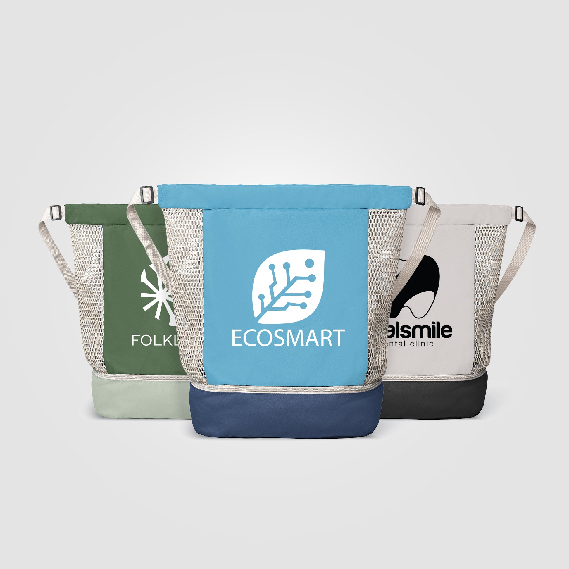 Neri Recycled 300D Polyester Mesh Bottom Drawstring Bag - 34L-1