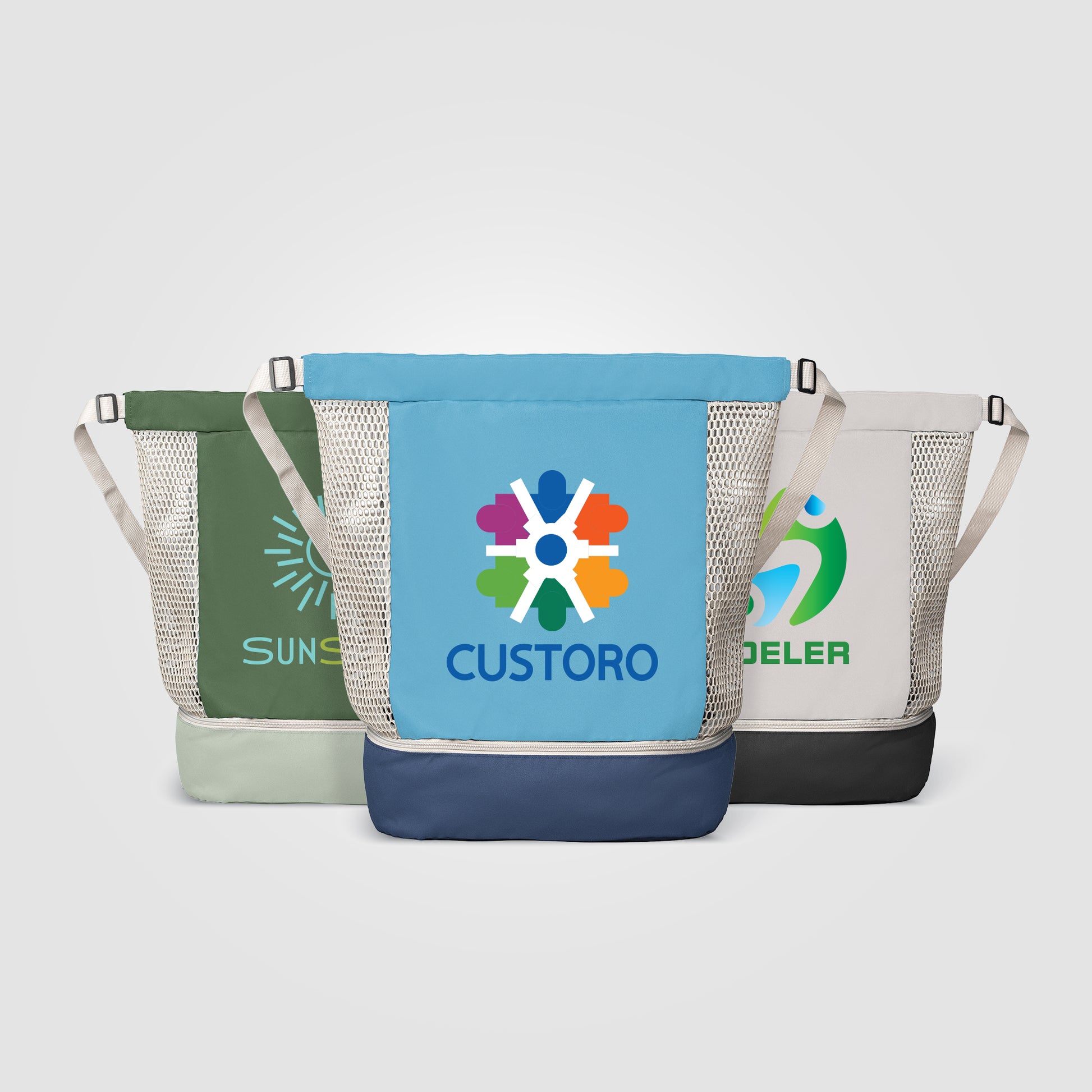 Neri Recycled 300D Polyester Mesh Bottom Drawstring Bag - 34L - Heat Transfer-1