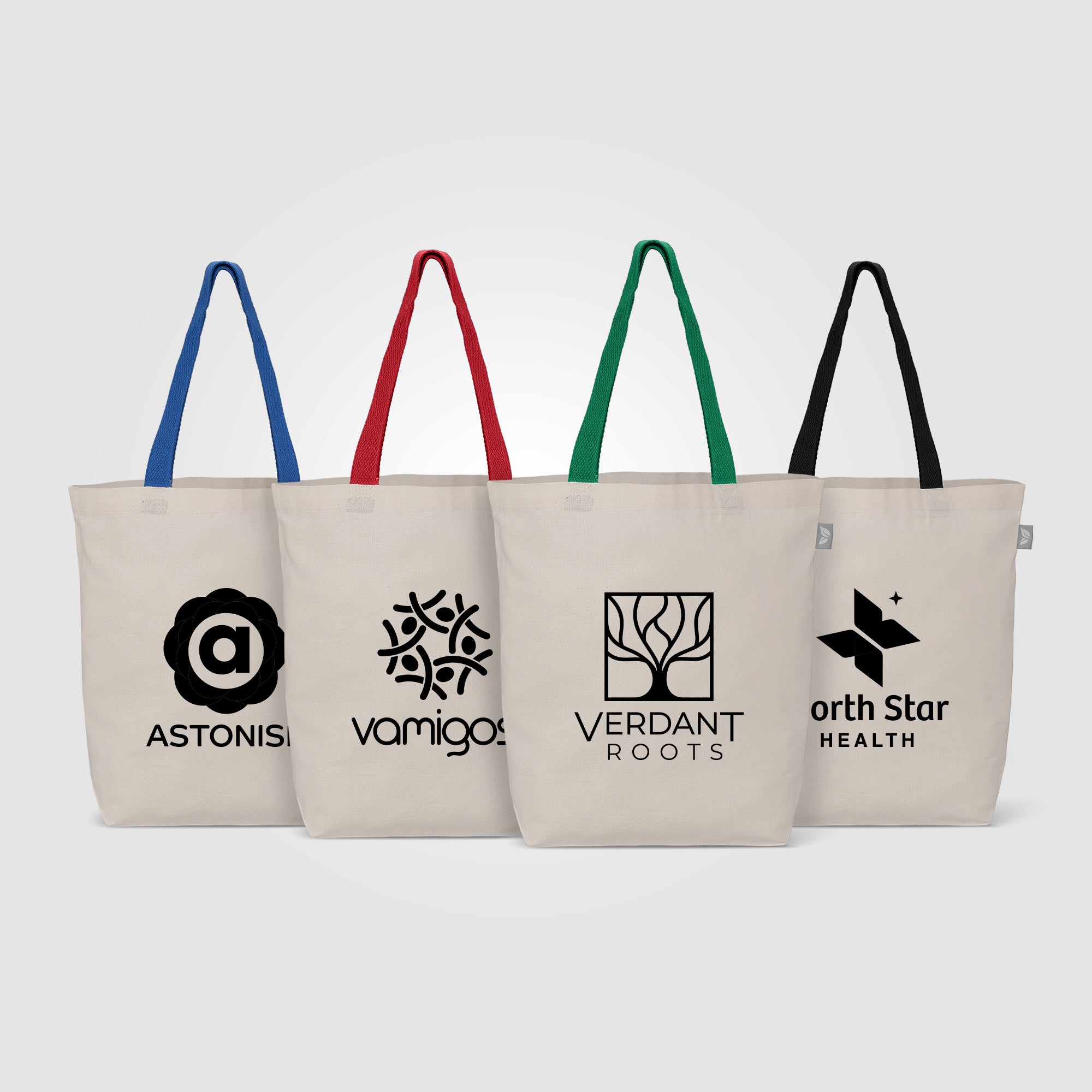 Tonga Recycled 5oz Cotton Colored Handle Shopping Tote Bag - 11L