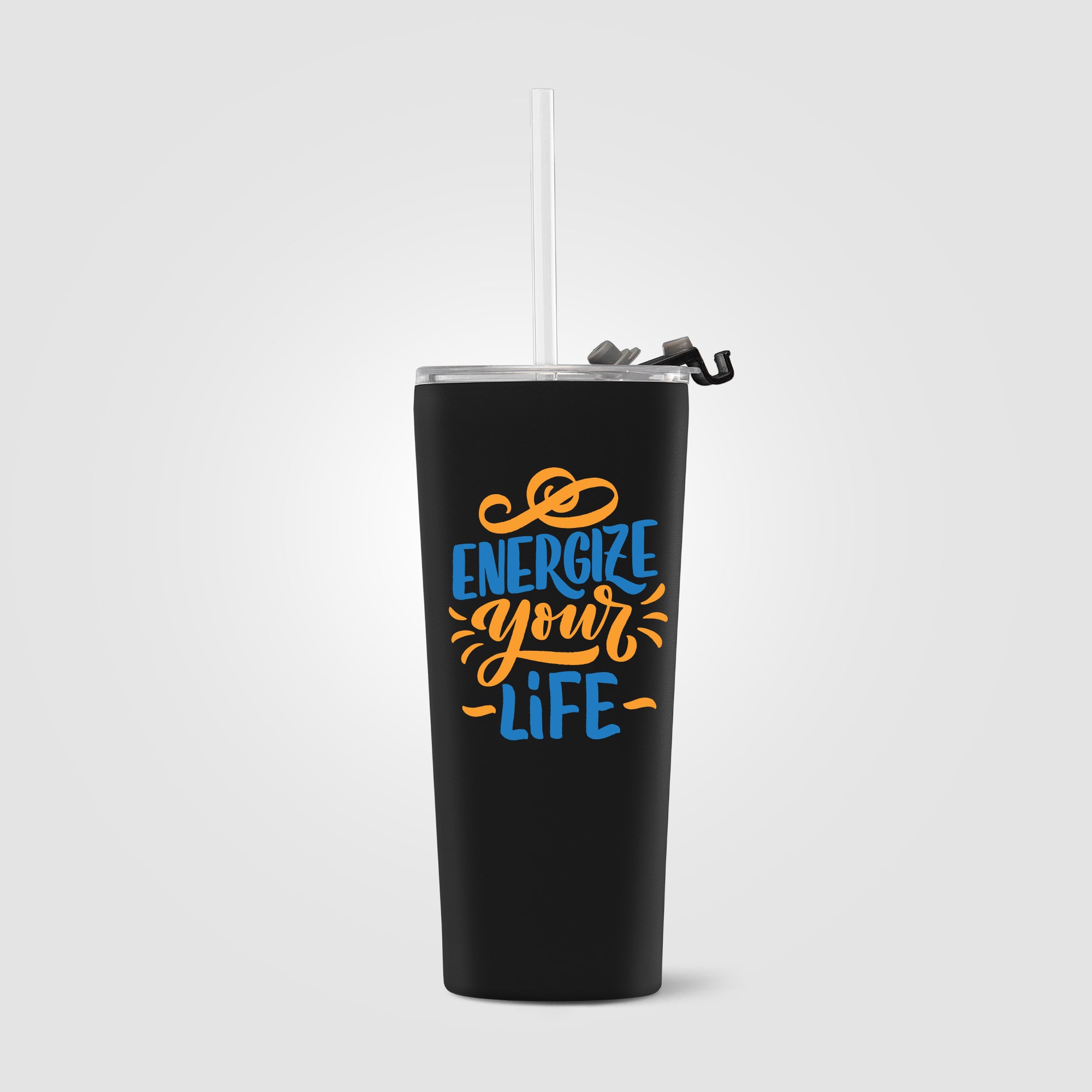 Excalibur - 21 oz. Double-Wall Stainless Tumbler with Straw - ColorJet-zoom-2