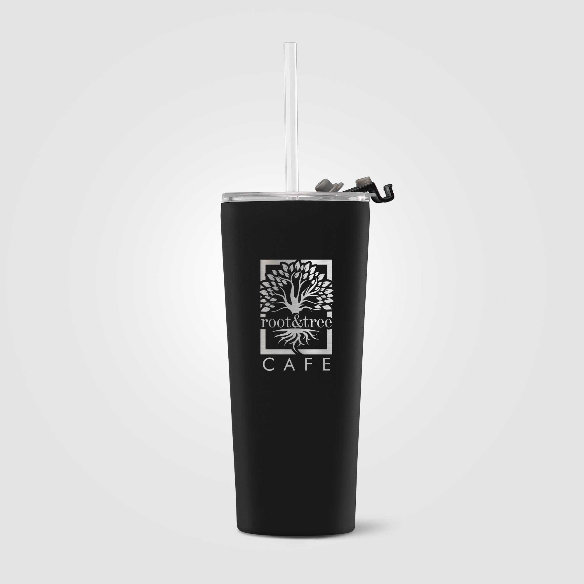 Excalibur - 21 oz. Double-Wall Stainless Tumbler with Straw- Laser-zoom-3