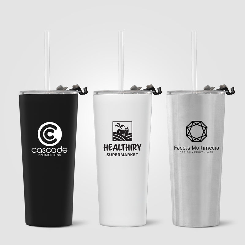 Excalibur - 21 oz. Double-Wall Stainless Tumbler with Straw-zoom-