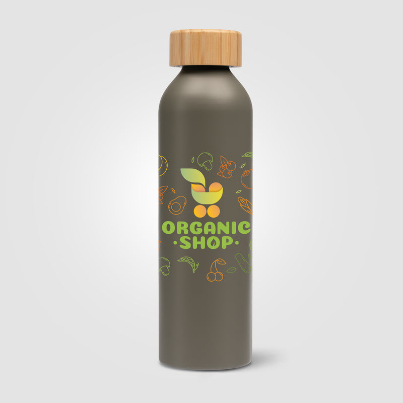 Eden - 20 oz. Aluminum Water Bottle with Bamboo Lid - ColorJet-zoom-