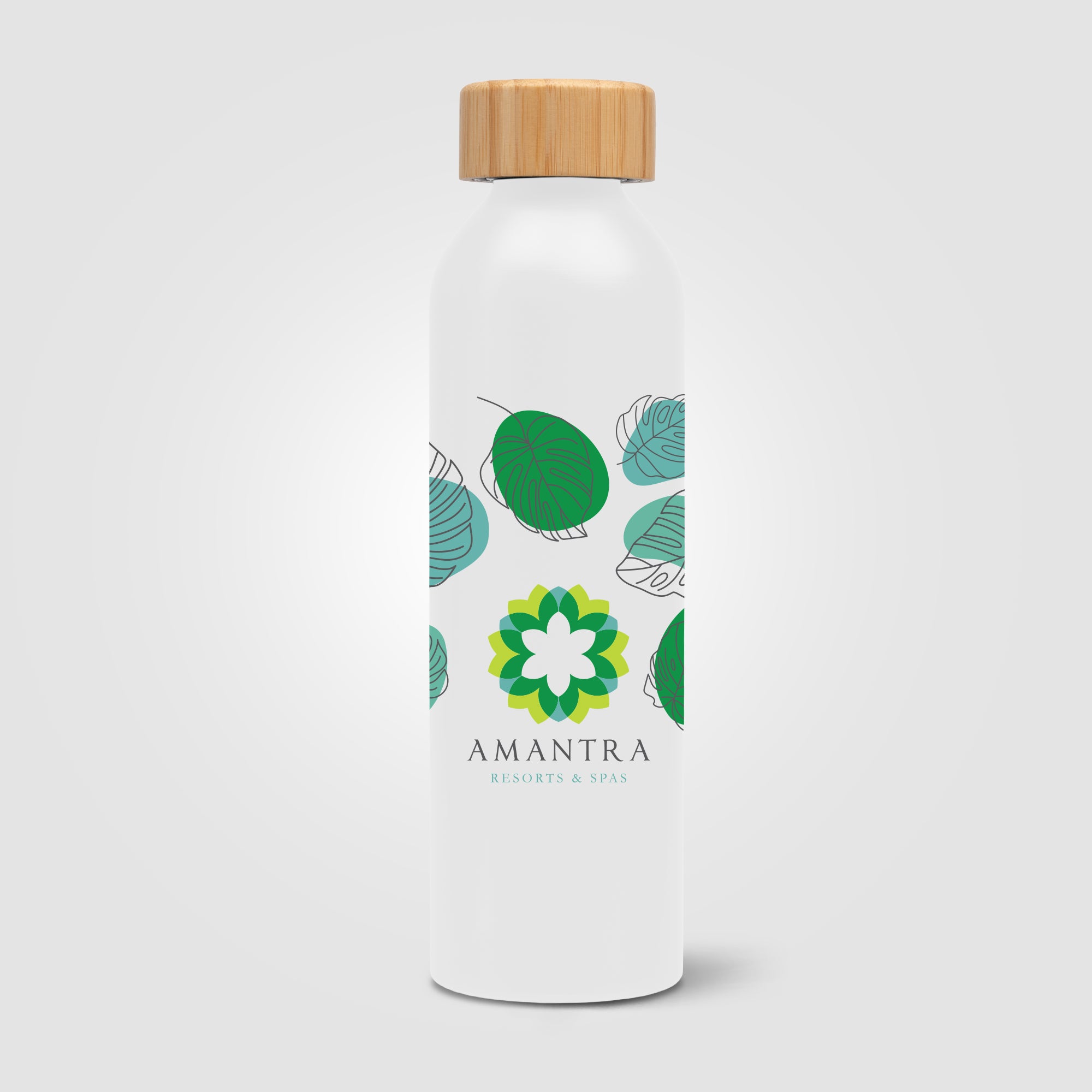 Eden - 20 oz. Aluminum Water Bottle with Bamboo Lid - ColorJet