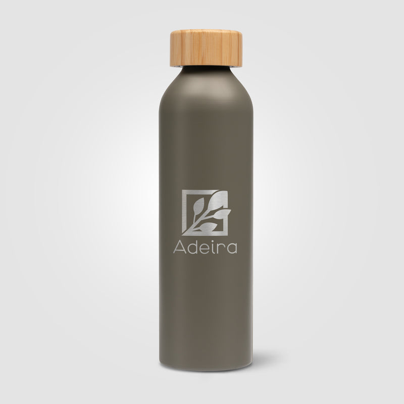 Eden - 20 oz. Aluminum Water Bottle with Bamboo Lid - Laser-zoom-
