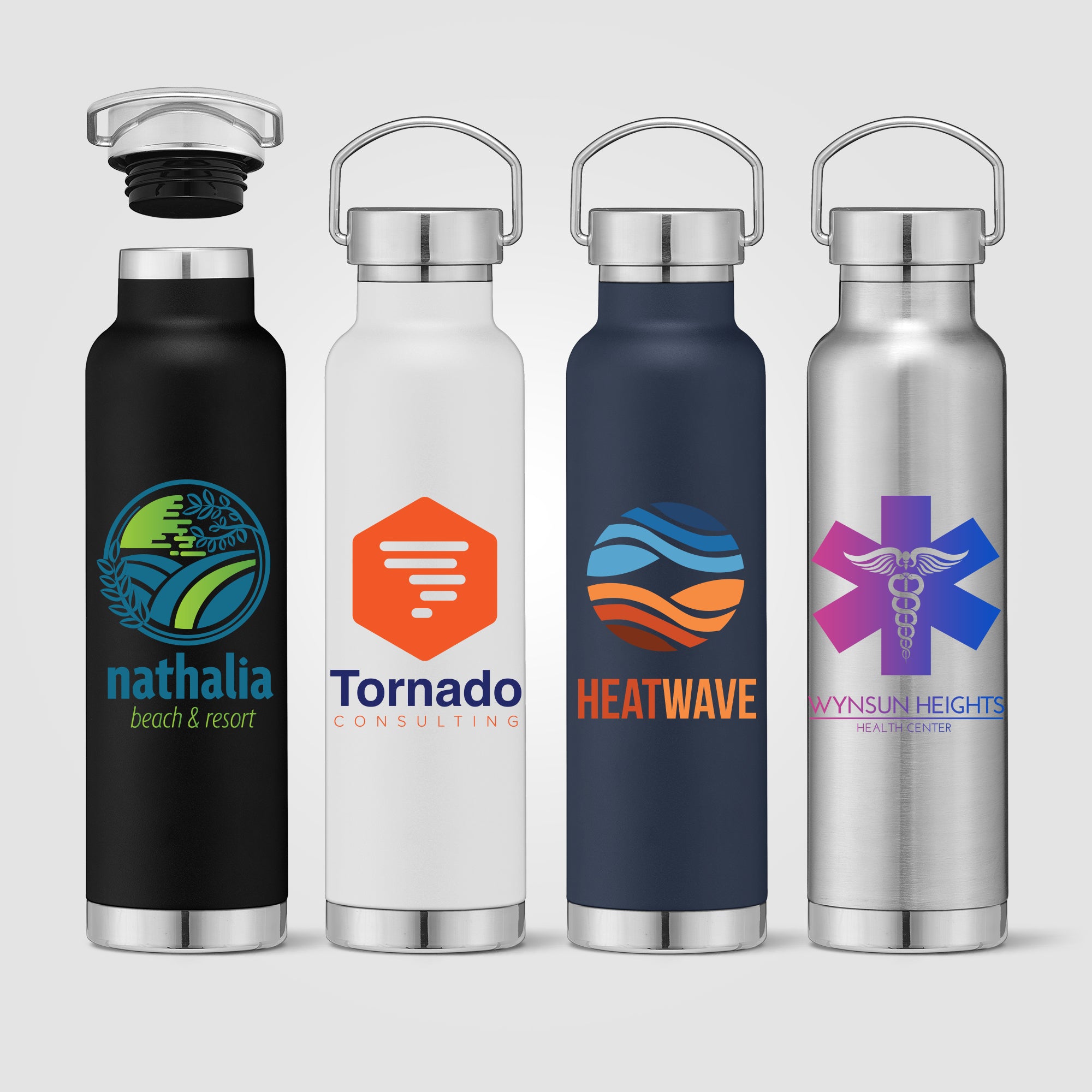 Image of the Apollo - 23 oz. Double Wall Stainless Steel Water Bottle with Lid - ColorJet promotional product, SKU WDF-C.