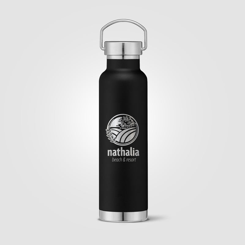 Apollo - 23 oz. Double Wall Stainless Steel Water Bottle with Lid - Laser-zoom-
