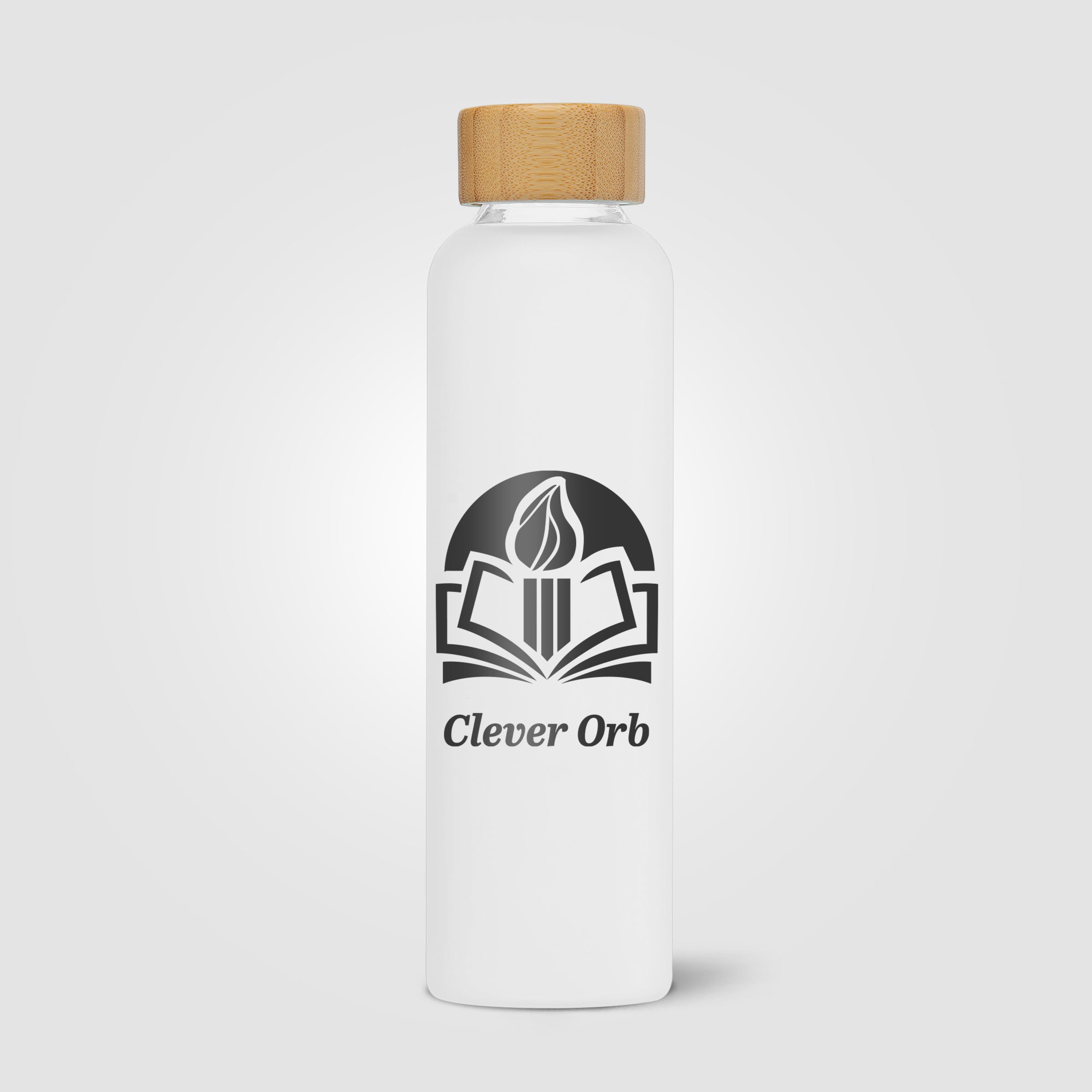 Lucerne - 20 oz. Frosted Borosilicate Glass Bottle with Bamboo Lid-zoom-2