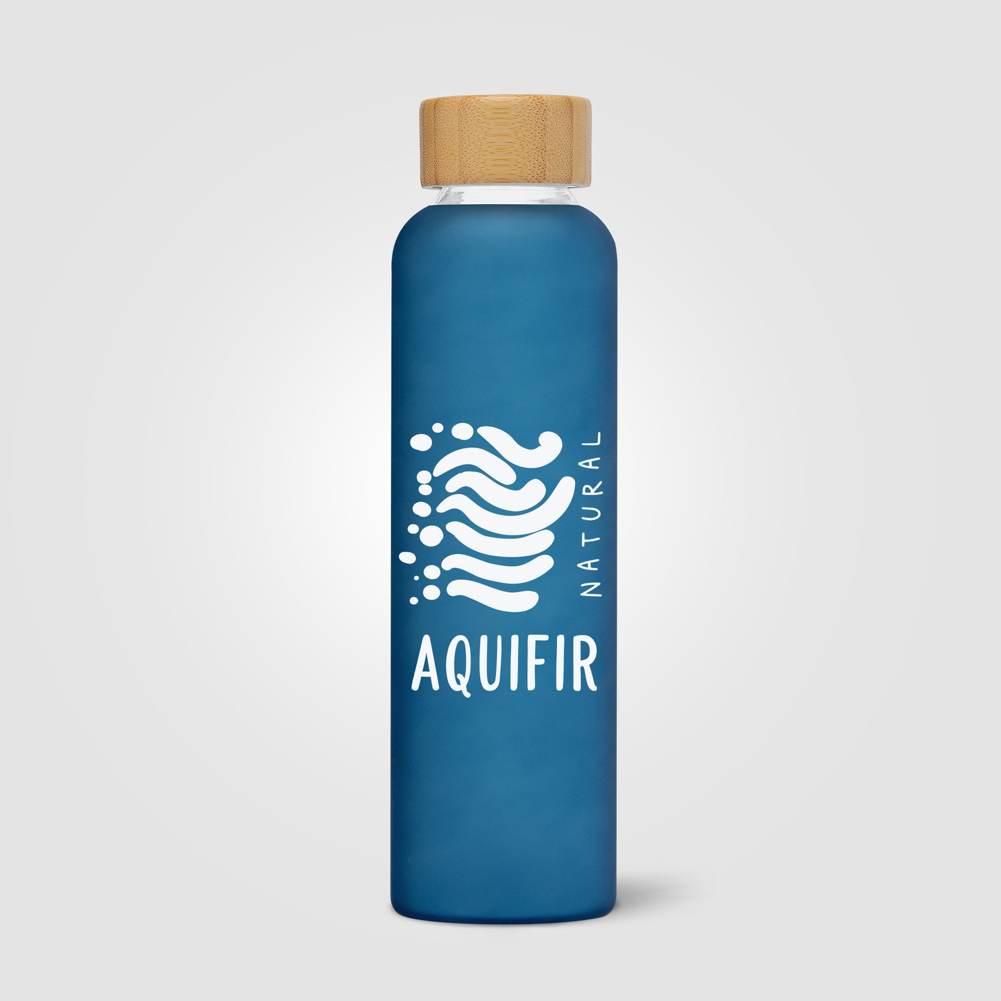 Lucerne - 20 oz. Frosted Borosilicate Glass Bottle with Bamboo Lid-3