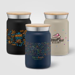 Image of the Nordic - 9 oz. Double Wall Copper-Lined Stainless Steel Tumbler with Bamboo Lid - ColorJet promotional product, SKU WDT-C.