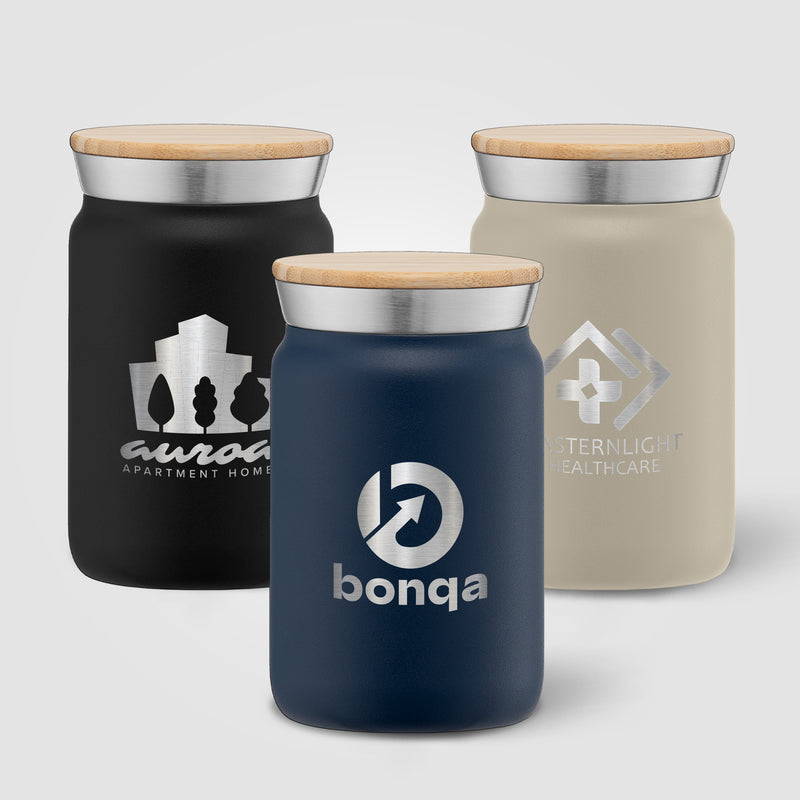 Nordic - 9 oz. Double Wall Copper-Lined Stainless Steel Tumbler with Bamboo Lid-zoom-