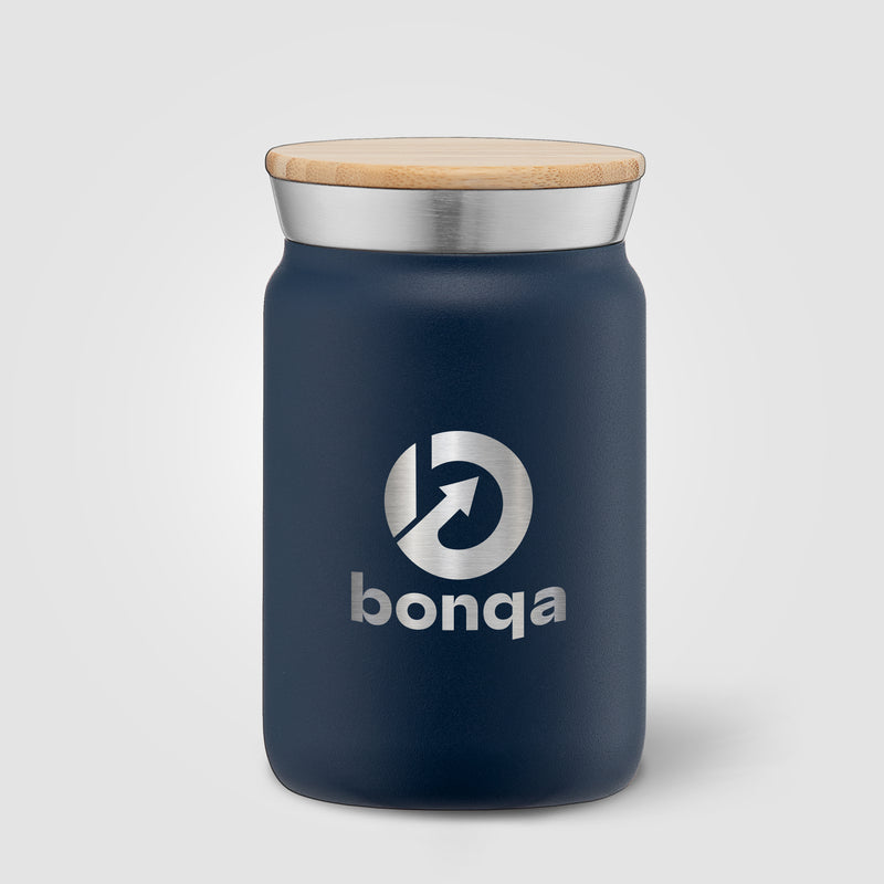 Nordic - 9 oz. Double Wall Copper-Lined Stainless Steel Tumbler with Bamboo Lid-zoom-