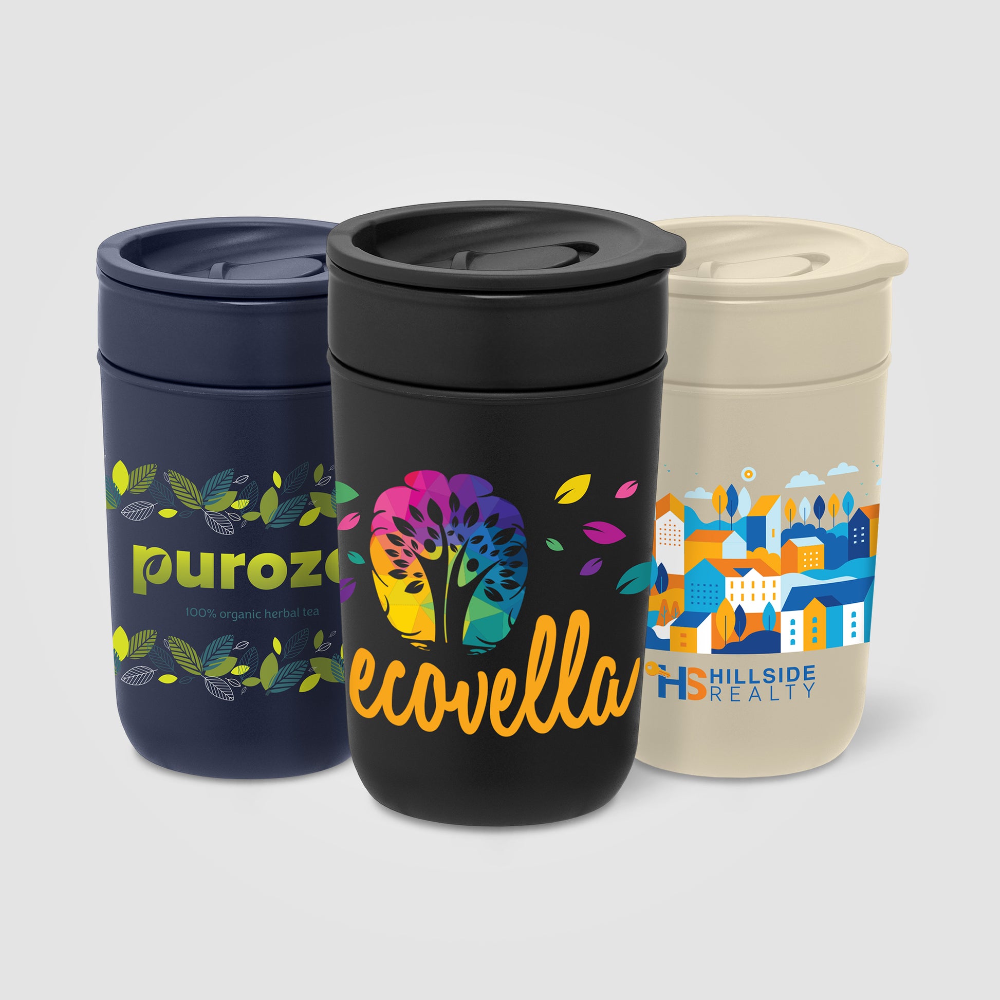 Image of the Danube - 12 oz. Ceramic Tumbler with Recycled Plastic Exterior & Lid - ColorJet promotional product, SKU WDZ-C.