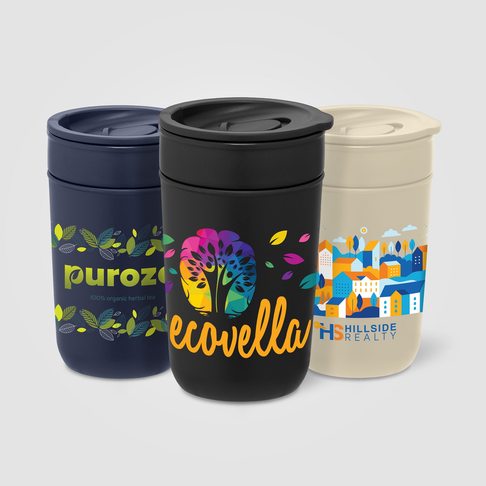Image of the Danube - 12 oz. Ceramic Tumbler with Recycled Plastic Exterior & Lid - ColorJet promotional product, SKU WDZ-C.