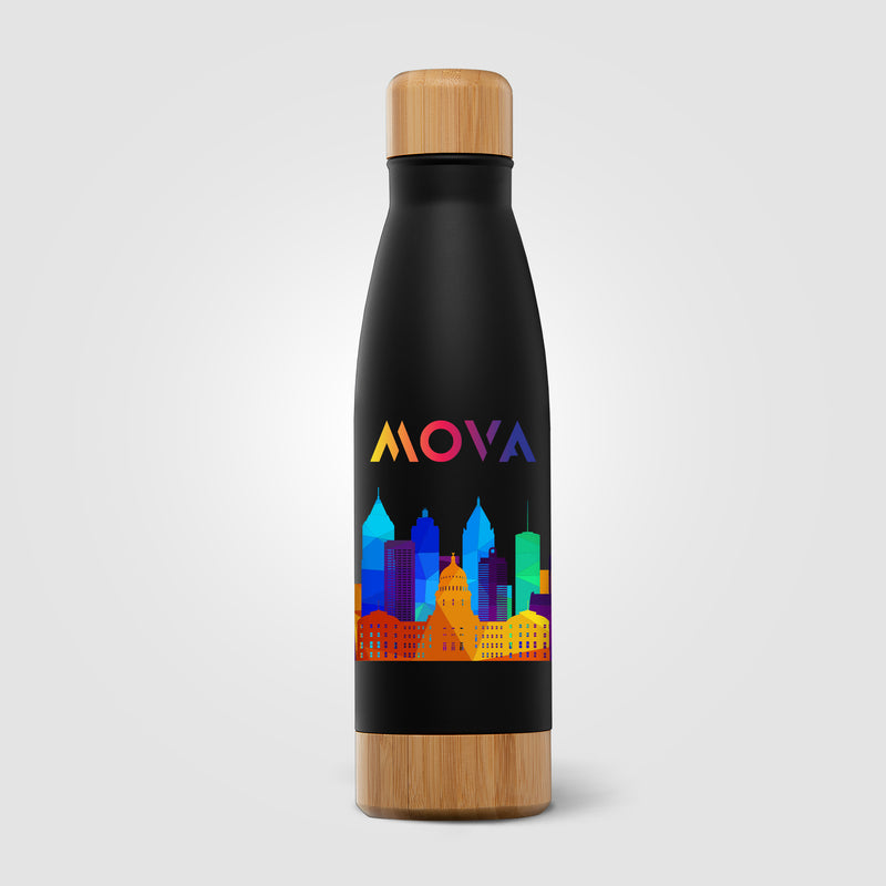 Ibiza Bamboo - 21 oz. Double-Wall Stainless Bottle - ColorJet-zoom-