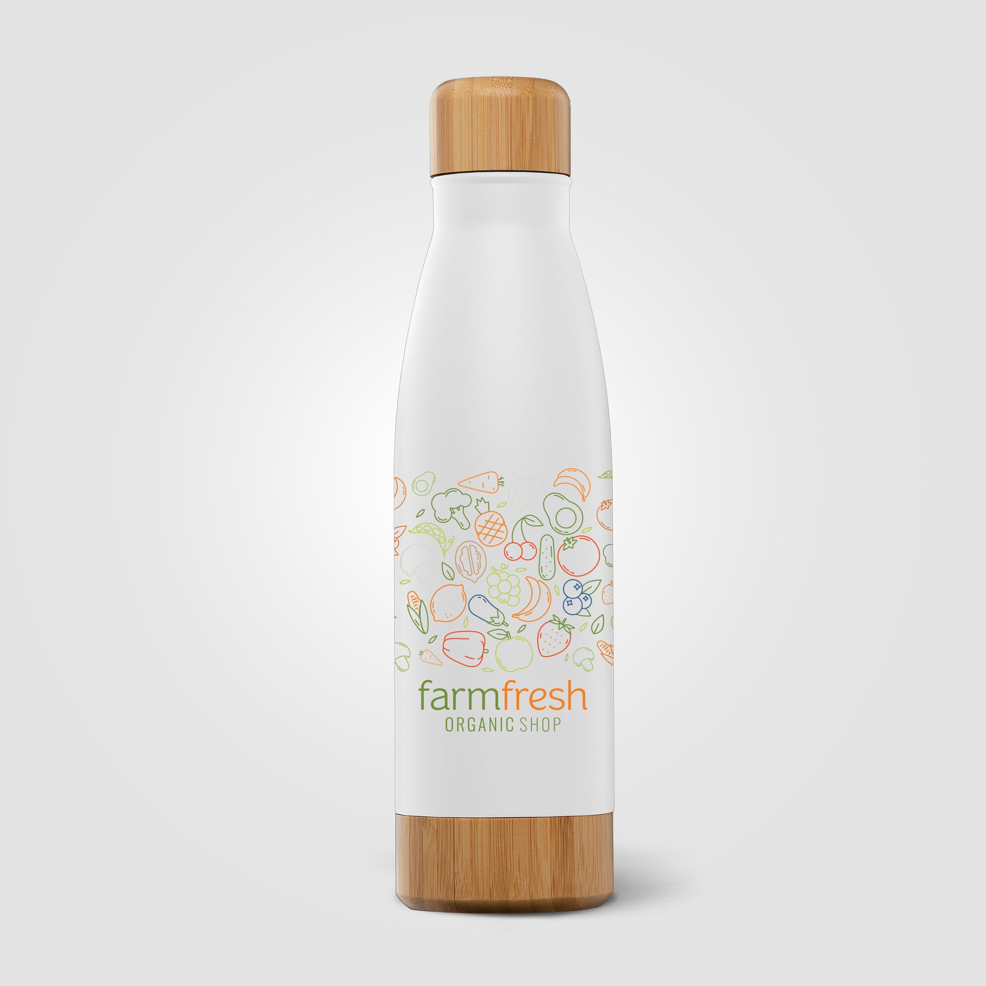 Ibiza Bamboo - 21 oz. Double-Wall Stainless Bottle - ColorJet-5