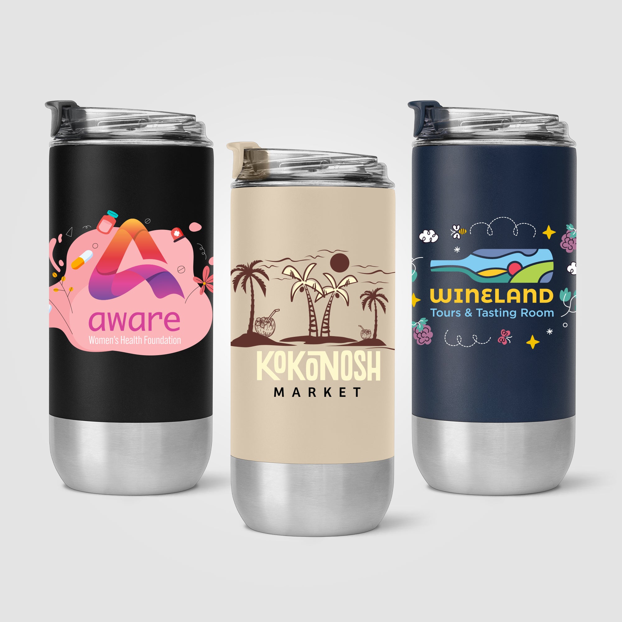 Glacier - 16 oz. Double-Wall Recycled Stainless Steel Tumbler - ColorJet-zoom-1
