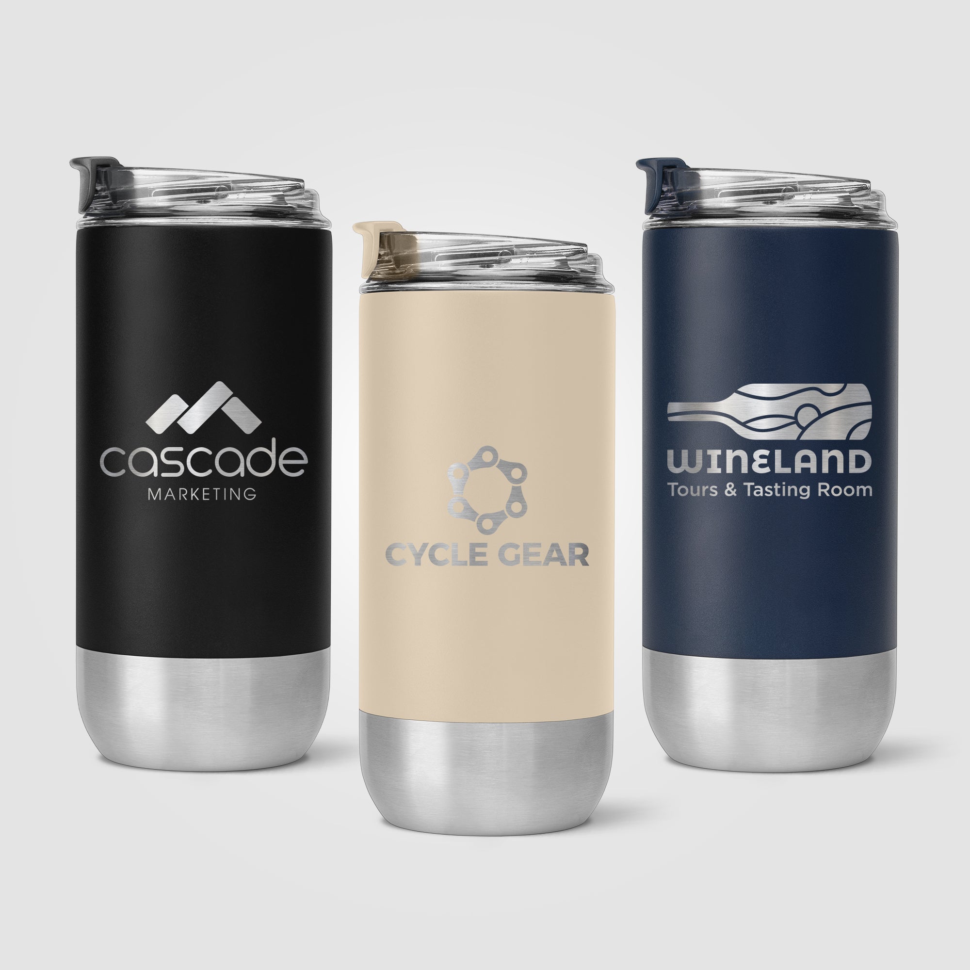 Glacier - 16 oz. Double-Wall Recycled Stainless Steel Tumbler - Laser-zoom-1
