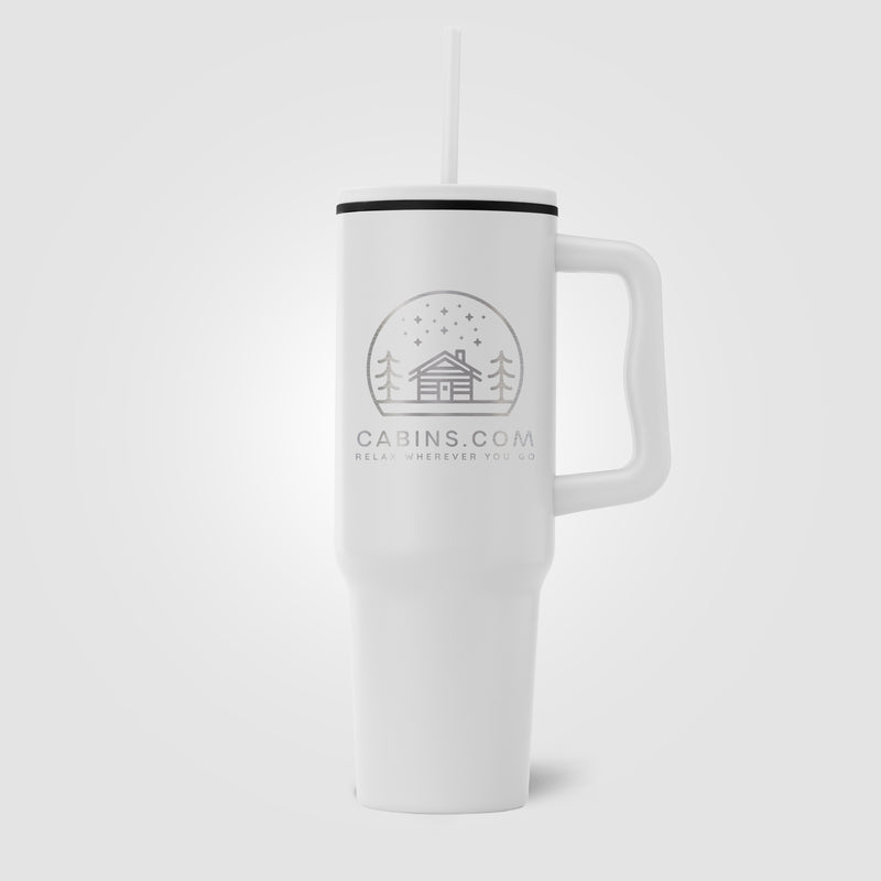 Polar - 40 oz. Stainless Steel Tumbler with Plastic Liner and Straw - Laser-zoom-