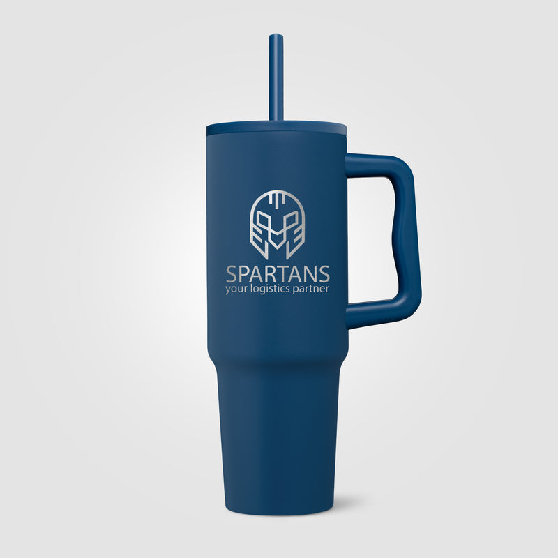 Polar Pro - 40 oz. Double-Wall Recycled Stainless Steel Tumbler with Straw - Laser-zoom-
