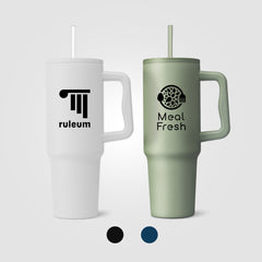 Image of the Polar Pro - 40 oz. Double-Wall Recycled Stainless Steel Tumbler with Straw promotional product, SKU WEZ.