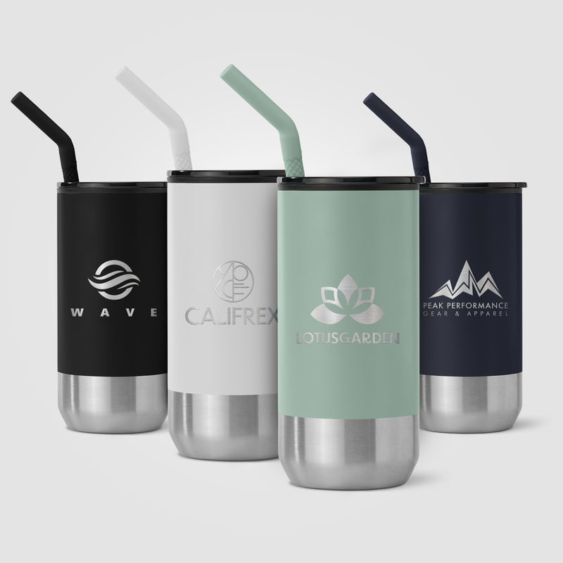 Atlantis - 16 oz. Double Wall Tumbler - Stainless with Recycled RPP Inner - Laser-zoom-