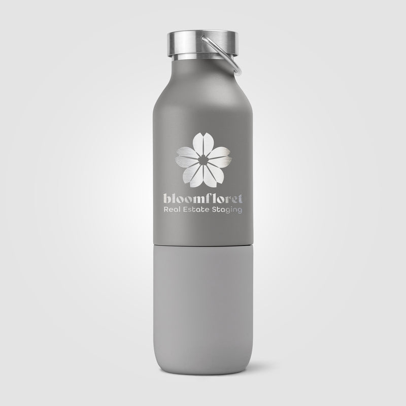 Freya Duo – 2-in-1 20 oz. Double-Wall Recycled Stainless Steel Bottle with 11 oz. Tumbler - Laser-zoom-