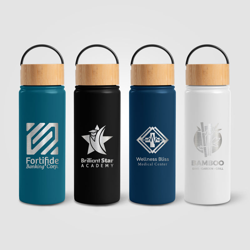Reborn - 18 oz. Double Wall Stainless Steel Bottle - Laser-zoom-