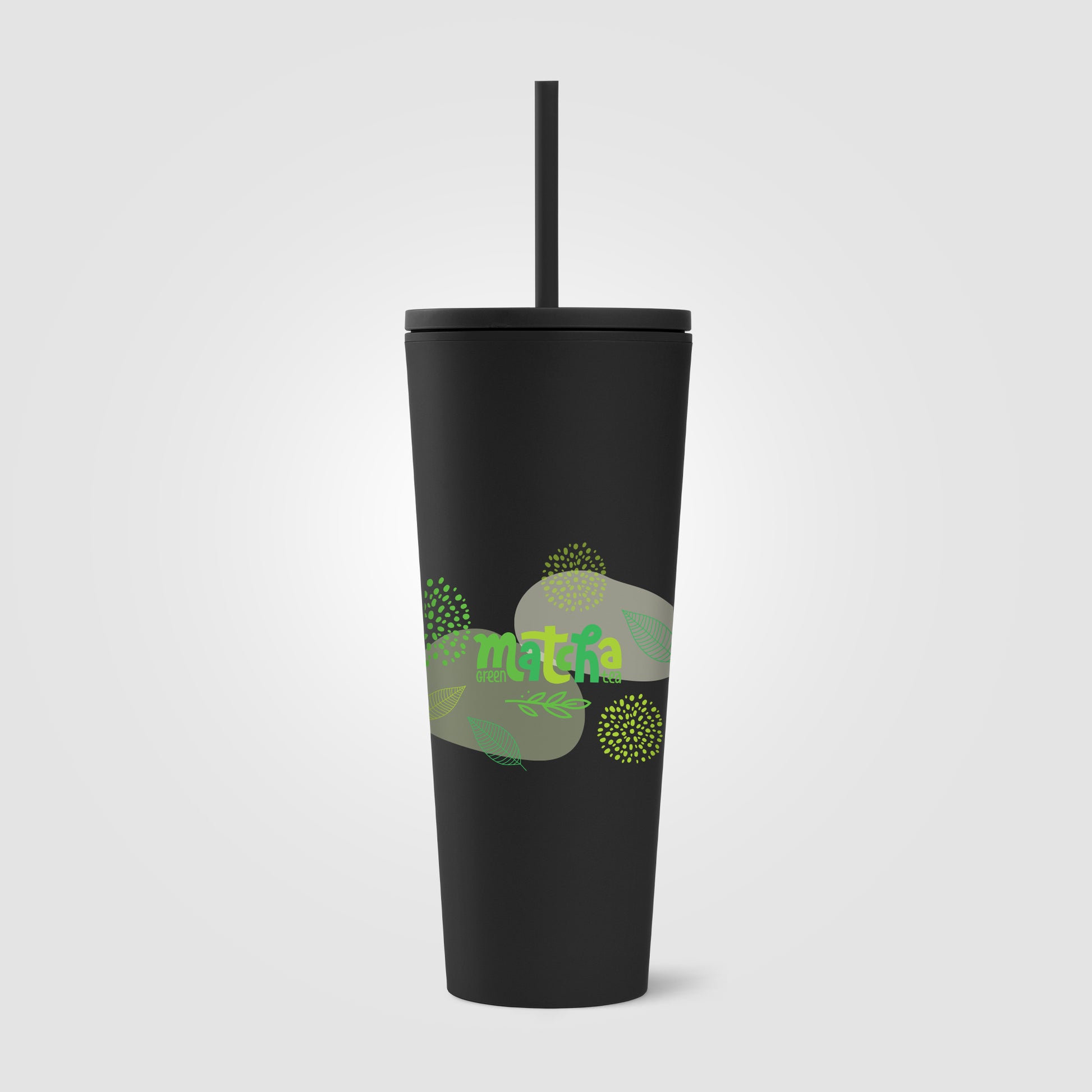 Spire - 24 oz Soft Touch Double Wall Recycled Plastic Tumbler w/ Straw - ColorJet-3