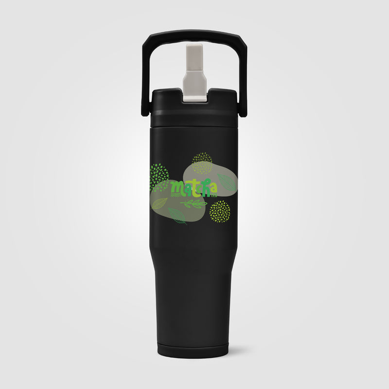 Polar Duo - 32 oz. Double-Wall Recycled Stainless Steel Tumbler with Storage Base - ColorJet-zoom-