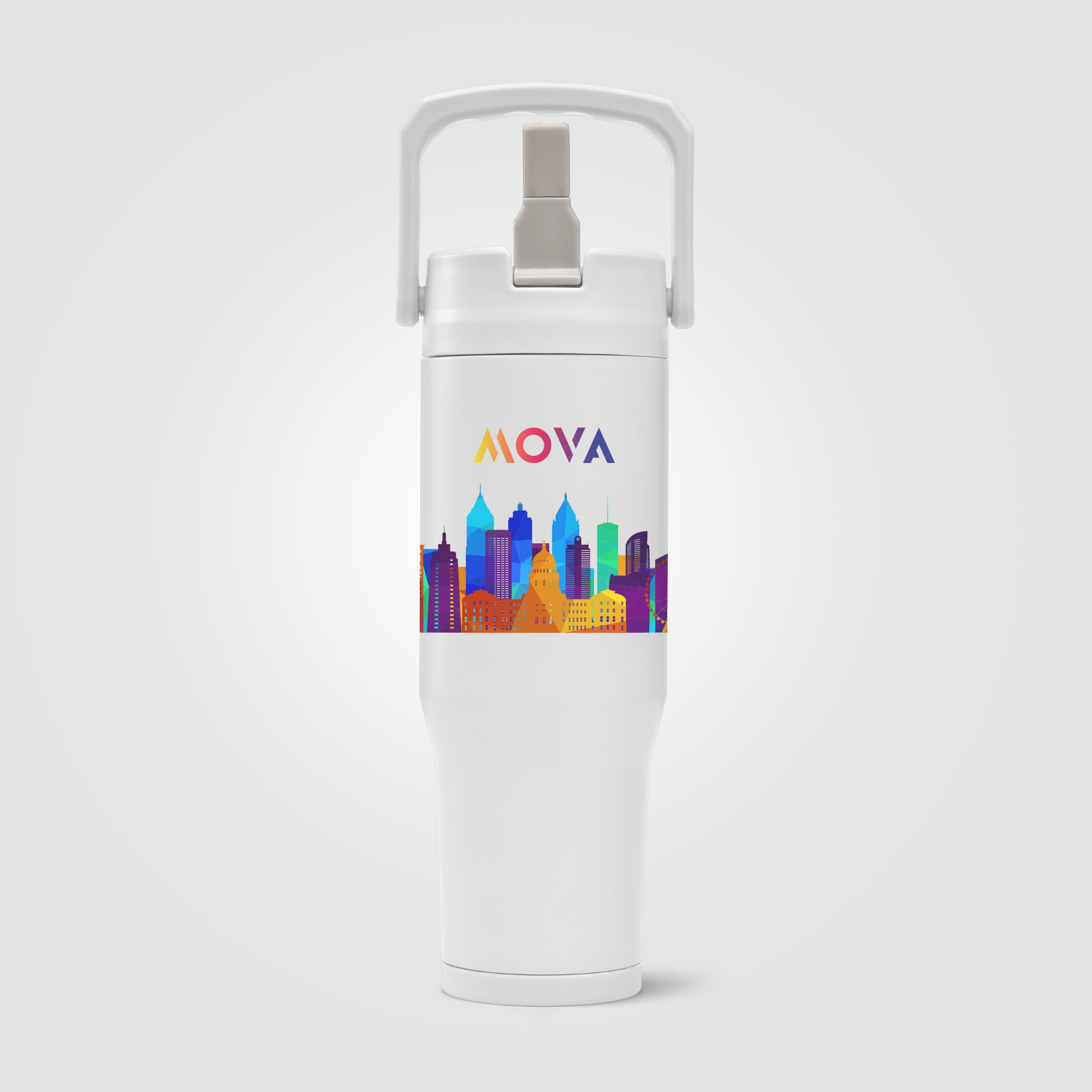 Polar Duo - 32 oz. Double-Wall Recycled Stainless Steel Tumbler with Storage Base - ColorJet-3