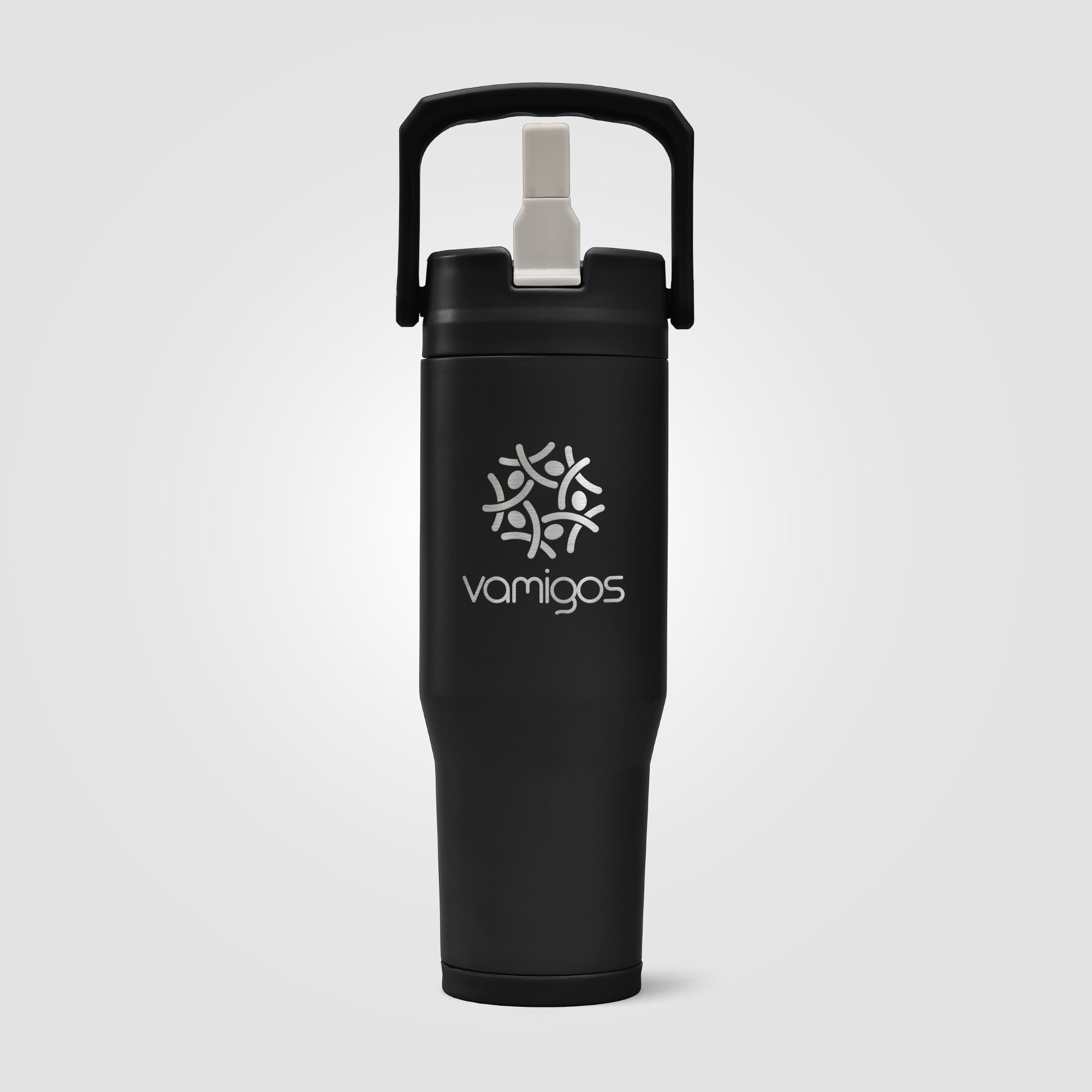 Polar Duo - 32 oz. Double-Wall Recycled Stainless Steel Tumbler with Storage Base - Laser-zoom-2