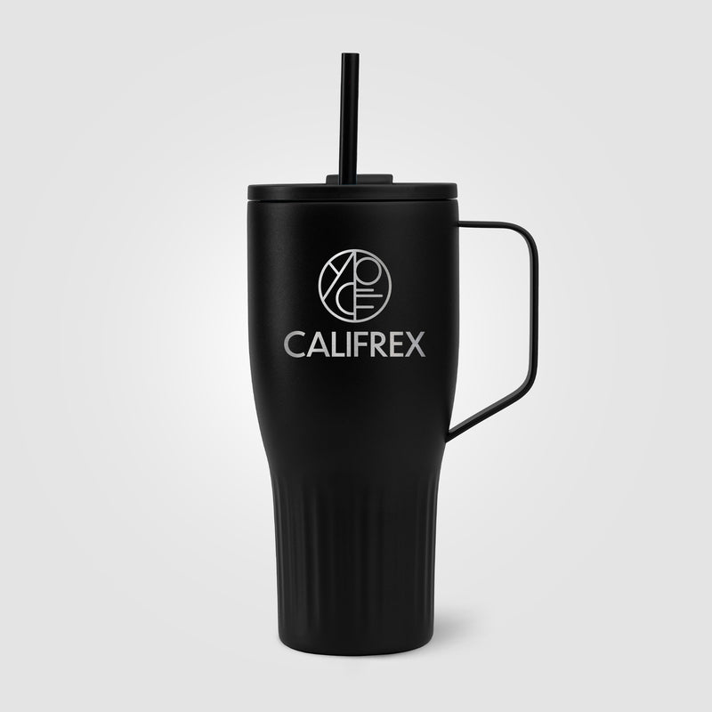 Majesty Recycled Stainless Steel Straw Tumbler - 30 oz. - Laser Engraved-zoom-