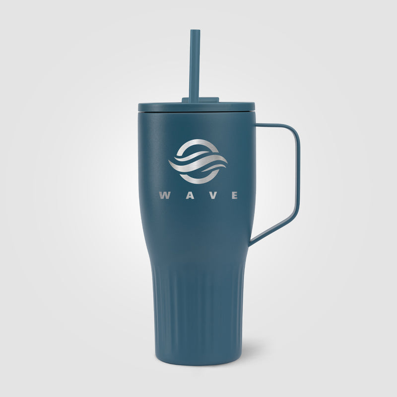 Majesty Recycled Stainless Steel Straw Tumbler - 30 oz. - Laser Engraved-zoom-