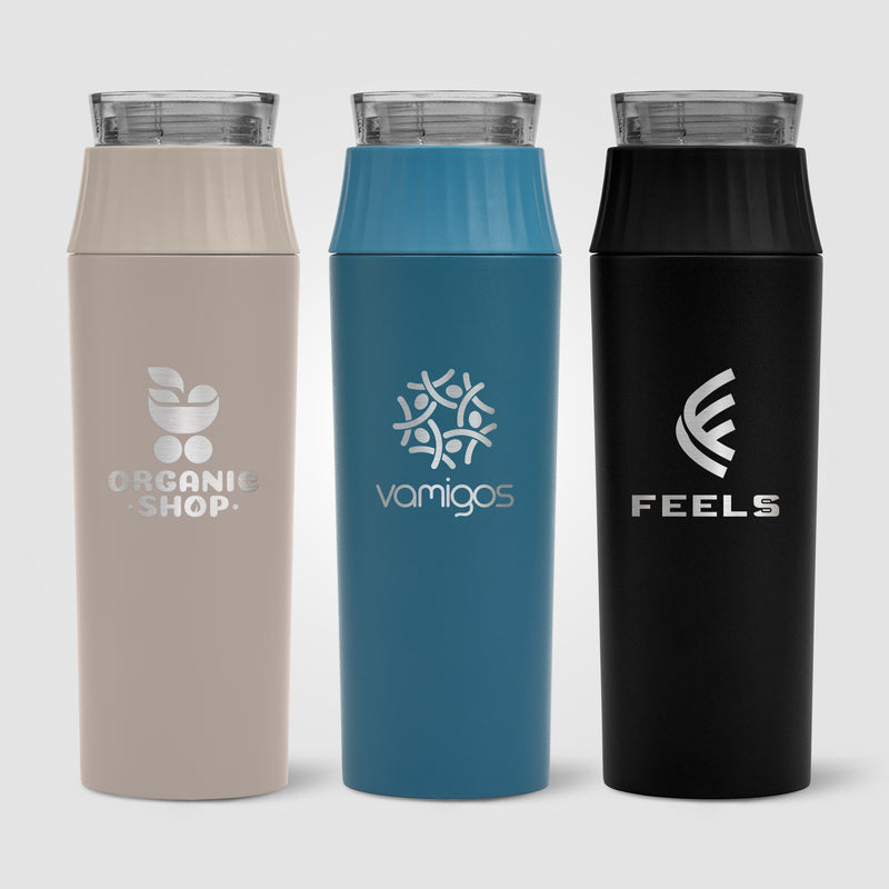 Majesty Recycled Stainless Steel Leakproof Lid Bottle - 20 oz. - Laser Engraved-zoom-