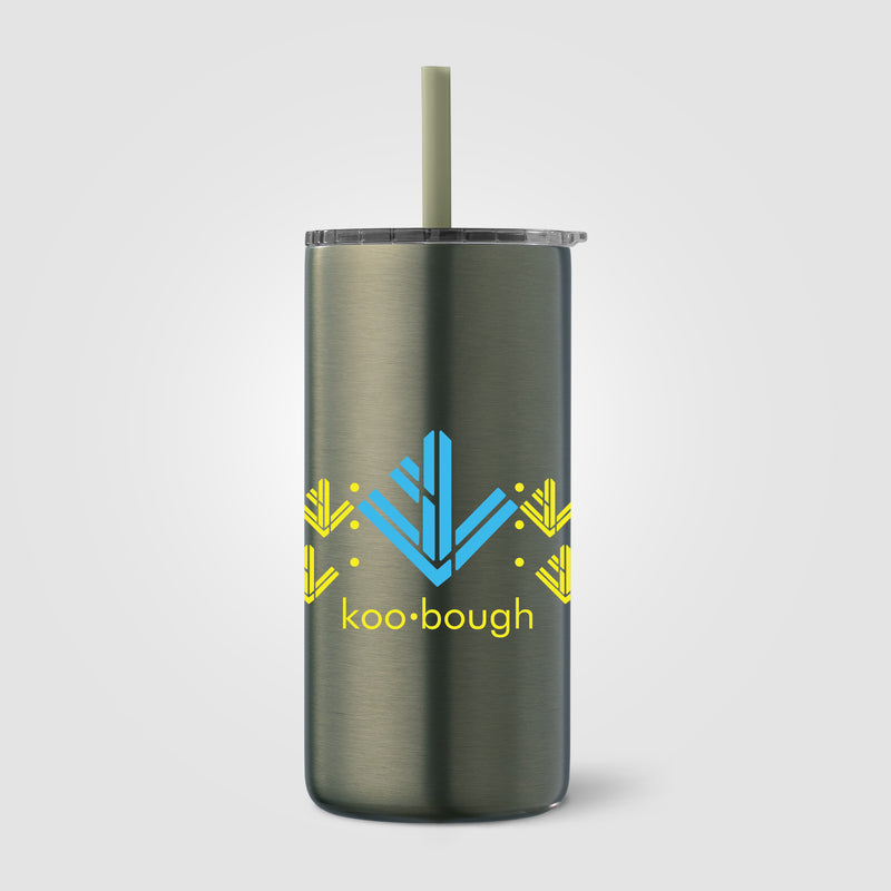Borealis Recycled Stainless Steel Straw Tumbler - 16 oz. - ColorJet-zoom-