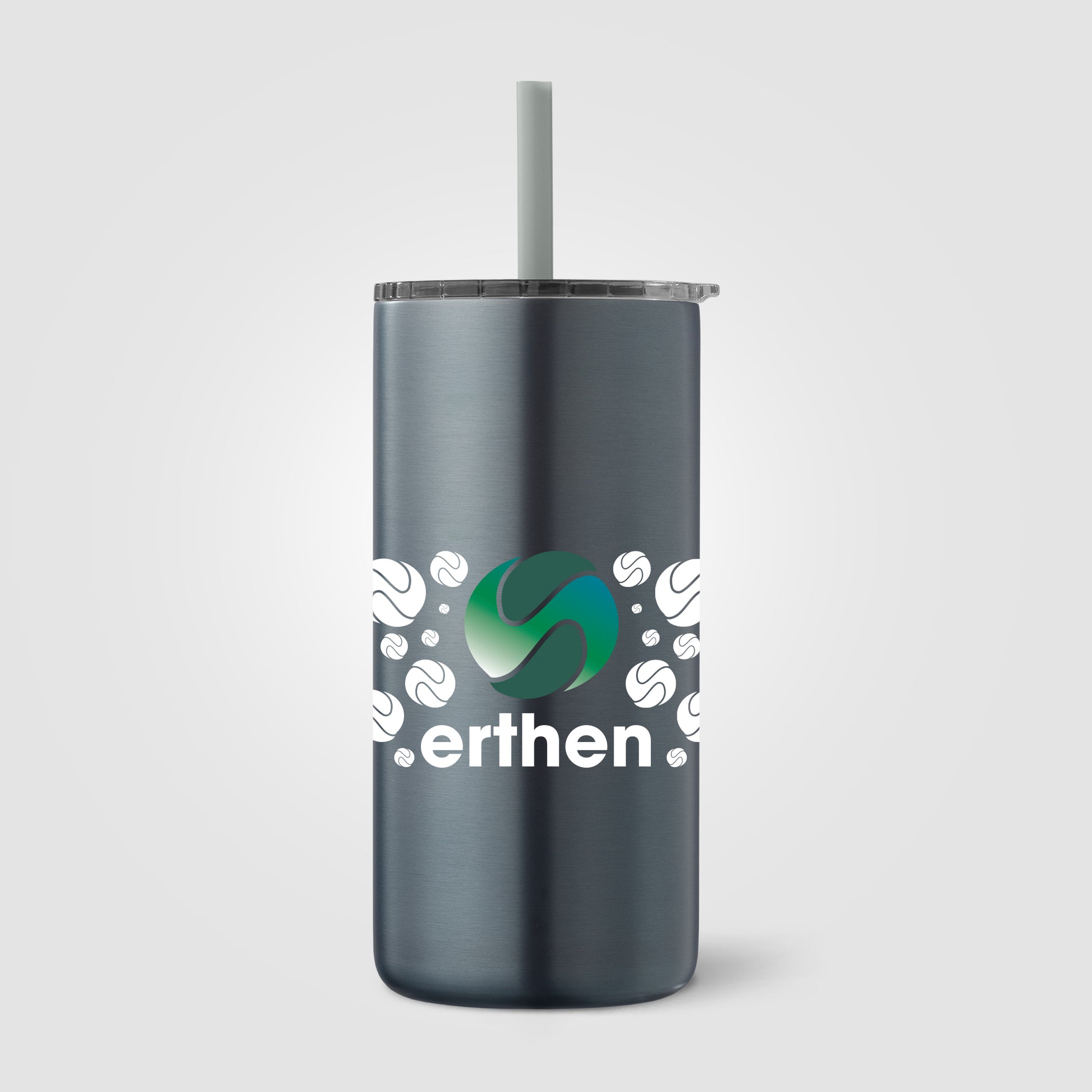 Borealis Recycled Stainless Steel Straw Tumbler - 16 oz. - ColorJet-4