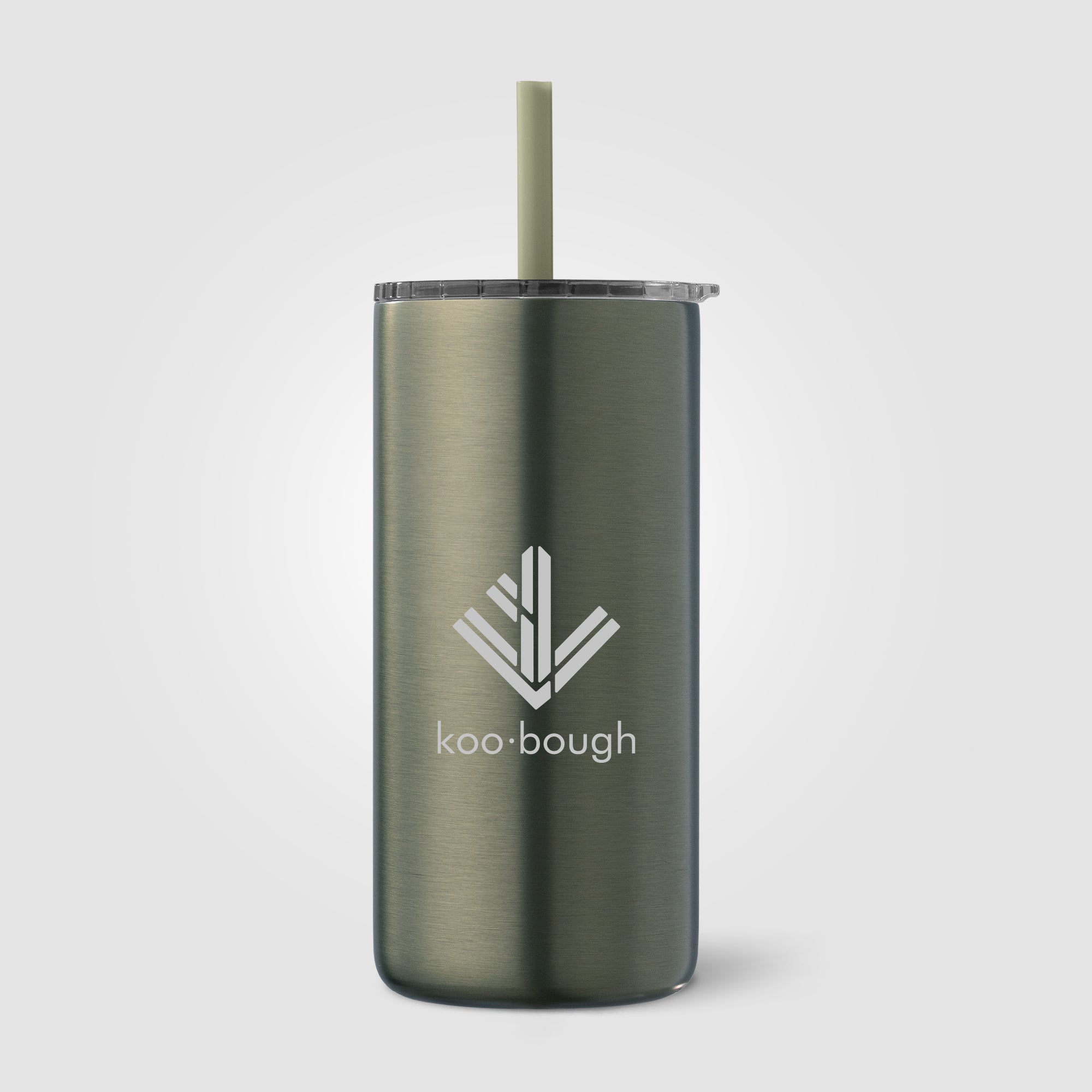 Borealis Recycled Stainless Steel Straw Tumbler - 16 oz. - Laser-zoom-3