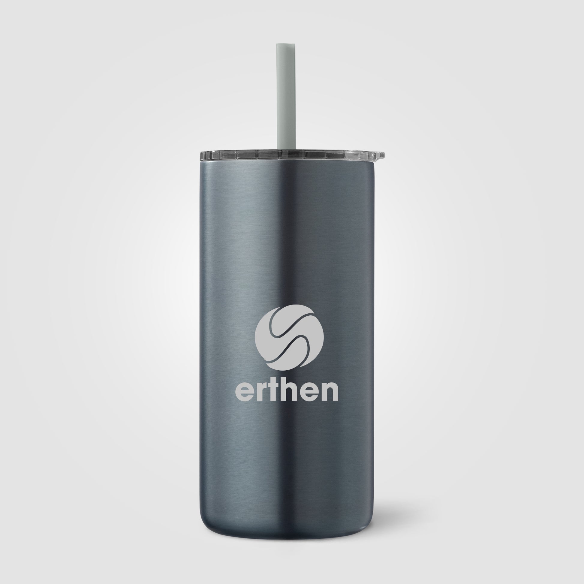 Borealis Recycled Stainless Steel Straw Tumbler - 16 oz. - Laser-4