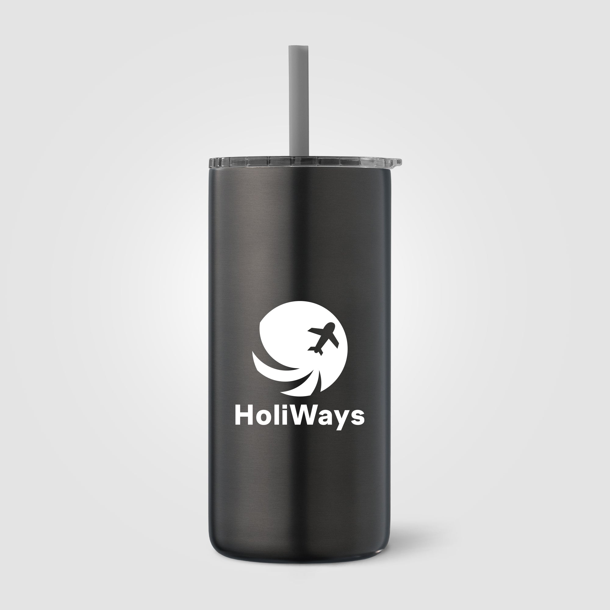 Borealis Recycled Stainless Steel Straw Tumbler - 16 oz.-zoom-2