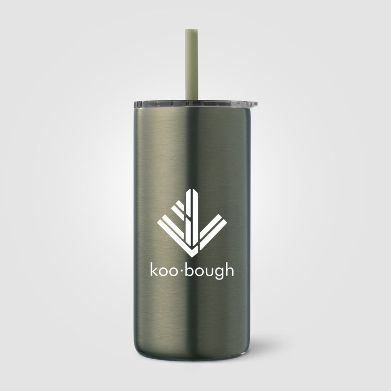 Borealis Recycled Stainless Steel Straw Tumbler - 16 oz.-zoom-