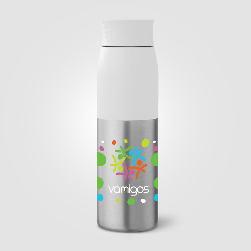 Borealis Recycled Stainless Steel Twist Lid Bottle - 22 oz. - ColorJet-zoom-