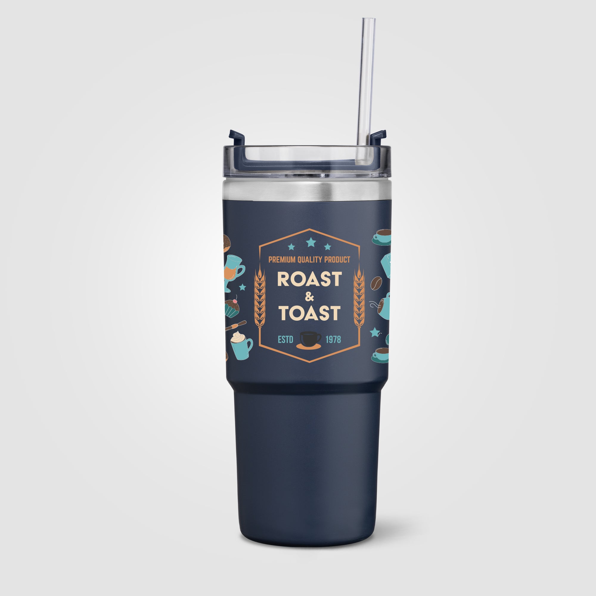 Rime Recycled Stainless Steel Double Wall Leakproof Straw Tumbler - 25oz - ColorJet-zoom-5