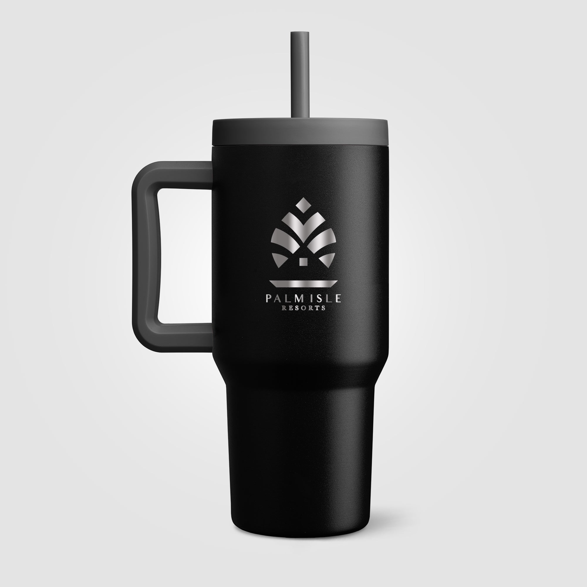 Grosche Aspen Stainless Steel Triple-Wall Insulated Straw Mug - 32oz -Laser Engraved-zoom-2