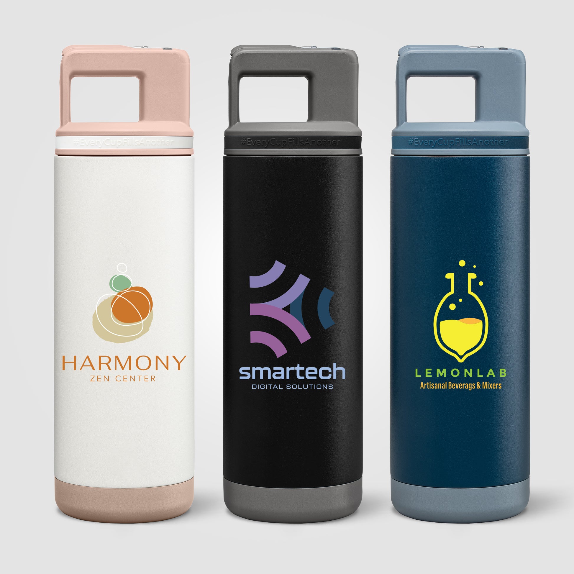 Image of the Grosche Alpine Stainless Steel Removable Straw Flip n' Sip Bottle - 20oz -ColorJet promotional product, SKU WJW-C.