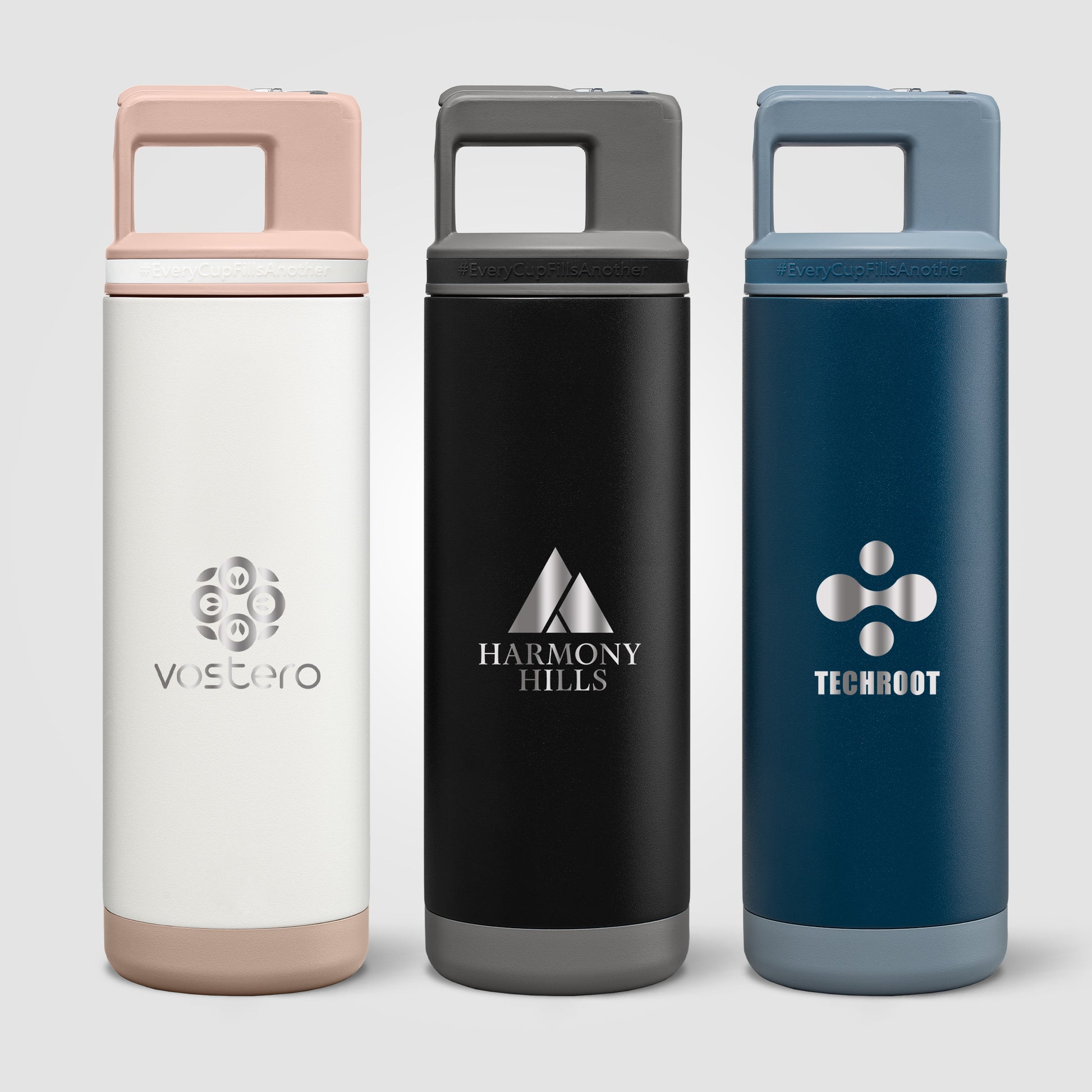Image of the Grosche Alpine Stainless Steel Removable Straw Flip n' Sip Bottle - 20oz -Laser Engraved promotional product, SKU WJW-L.