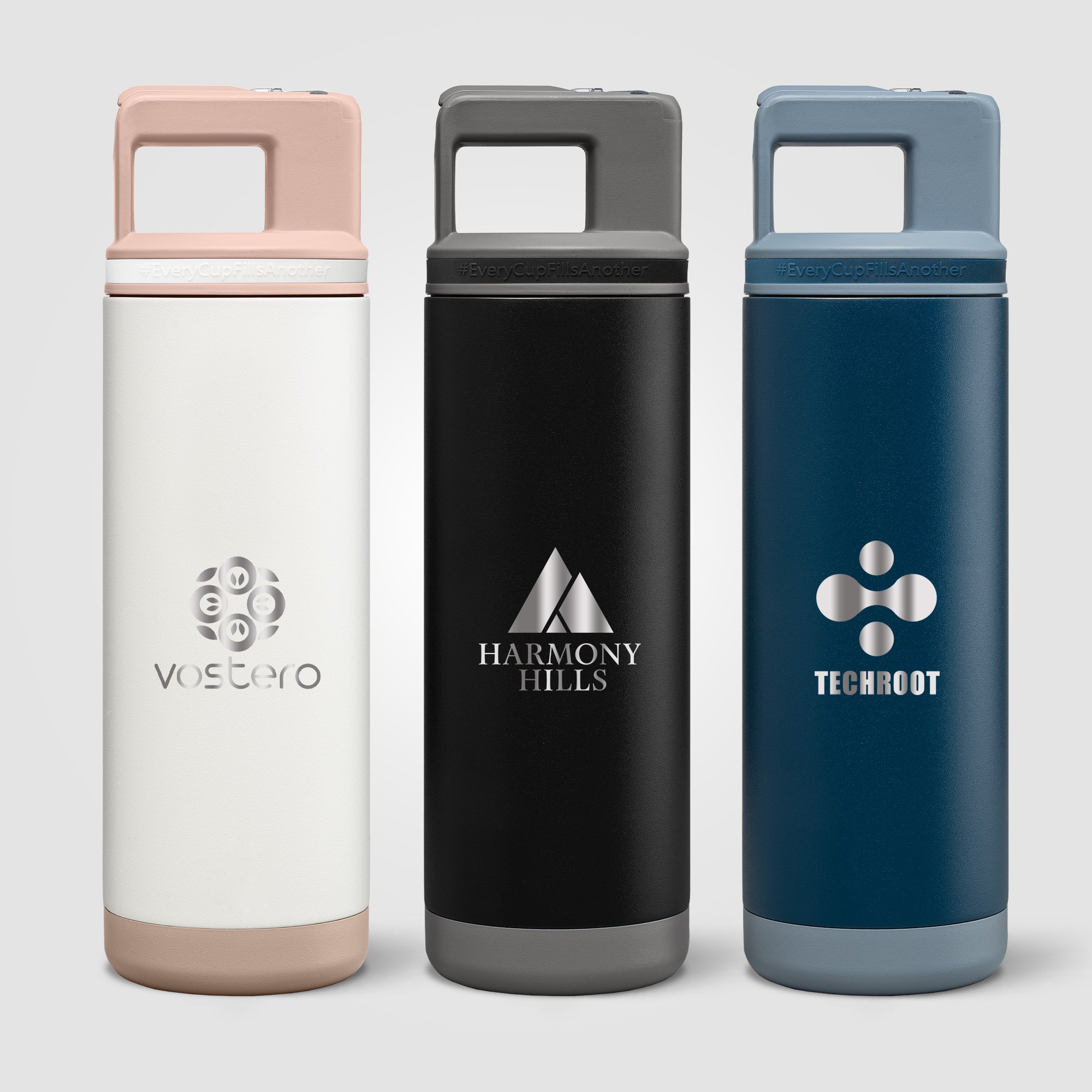 Image of the Grosche Alpine Stainless Steel Removable Straw Flip n' Sip Bottle - 20oz -Laser Engraved promotional product, SKU WJW-L.